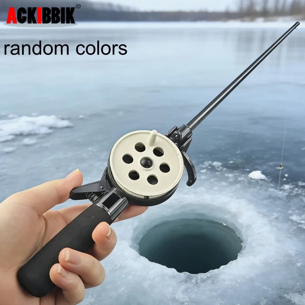 Canne à pêche sur glace mini télescopique 33.5cm - Pôle portable pêche hivernale extérieur accessoire