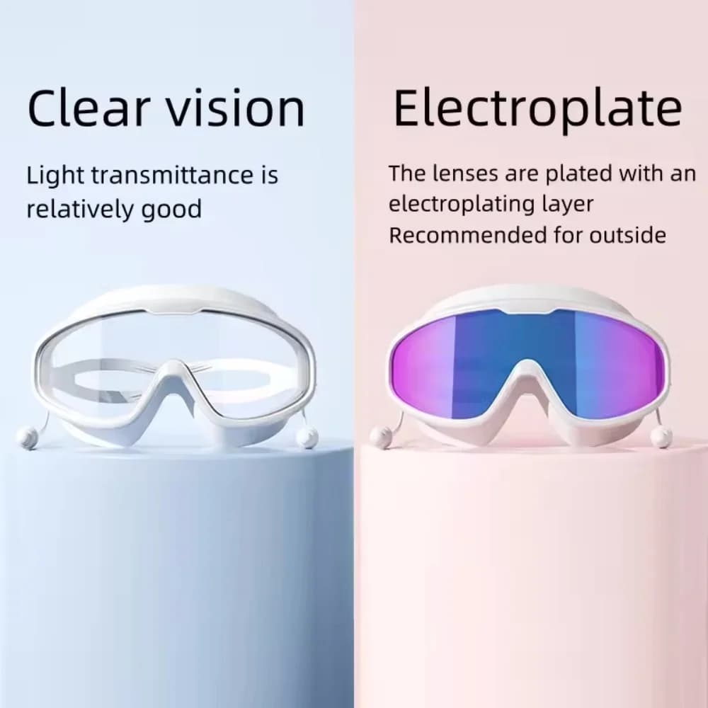 Lunettes de plongée extérieure grand champ anti-buée avec bouchons d'oreilles pour adulte et jeunesse