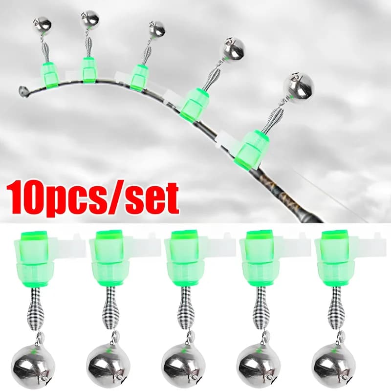 Cloches de pêche simples 5/10 pièces - Indicateur de touche sonore puissant pour pêche nocturne