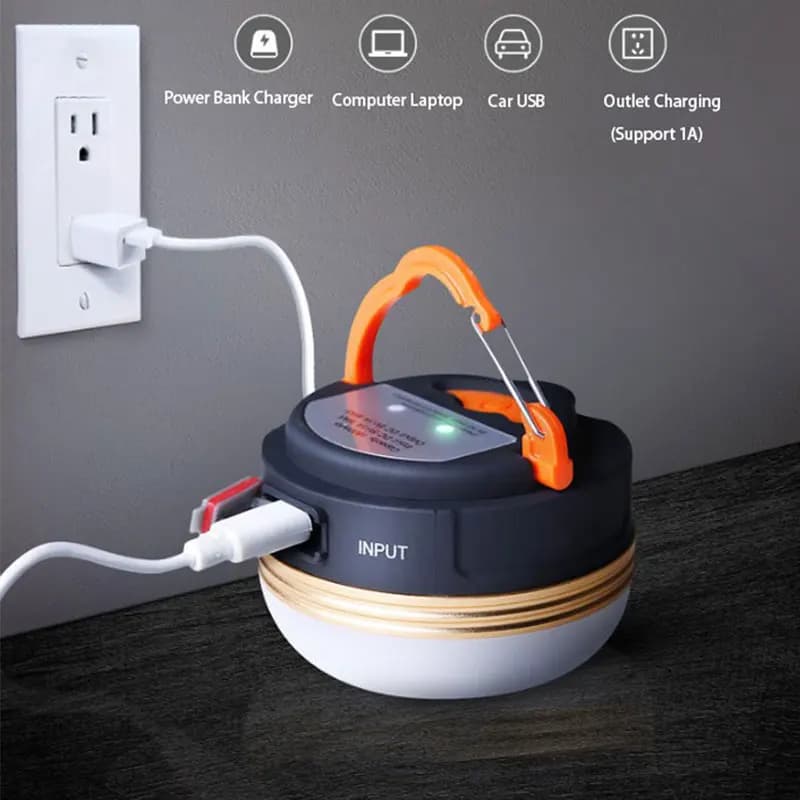 Lampe LED portable camping 3 modes avec aimant - Pour tente, pêche nocturne et éclairage d'urgence