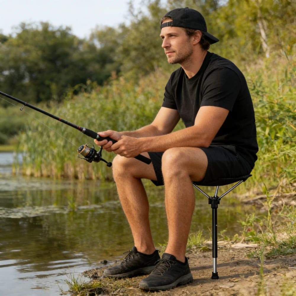 Chaise de pêche réglable transformable en bâton - Siège pliant multifonction pour camping