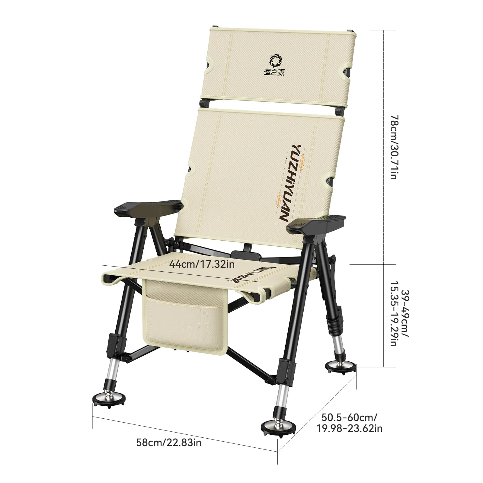 Chaise pêche sur glace pliante avec set accessoires compacte portable pique-nique camping