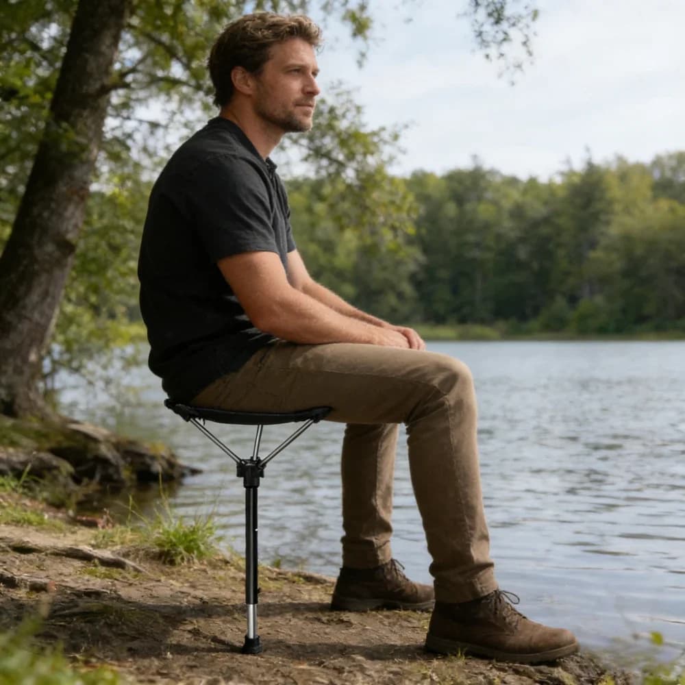 Chaise de pêche réglable transformable en bâton - Siège pliant multifonction pour camping