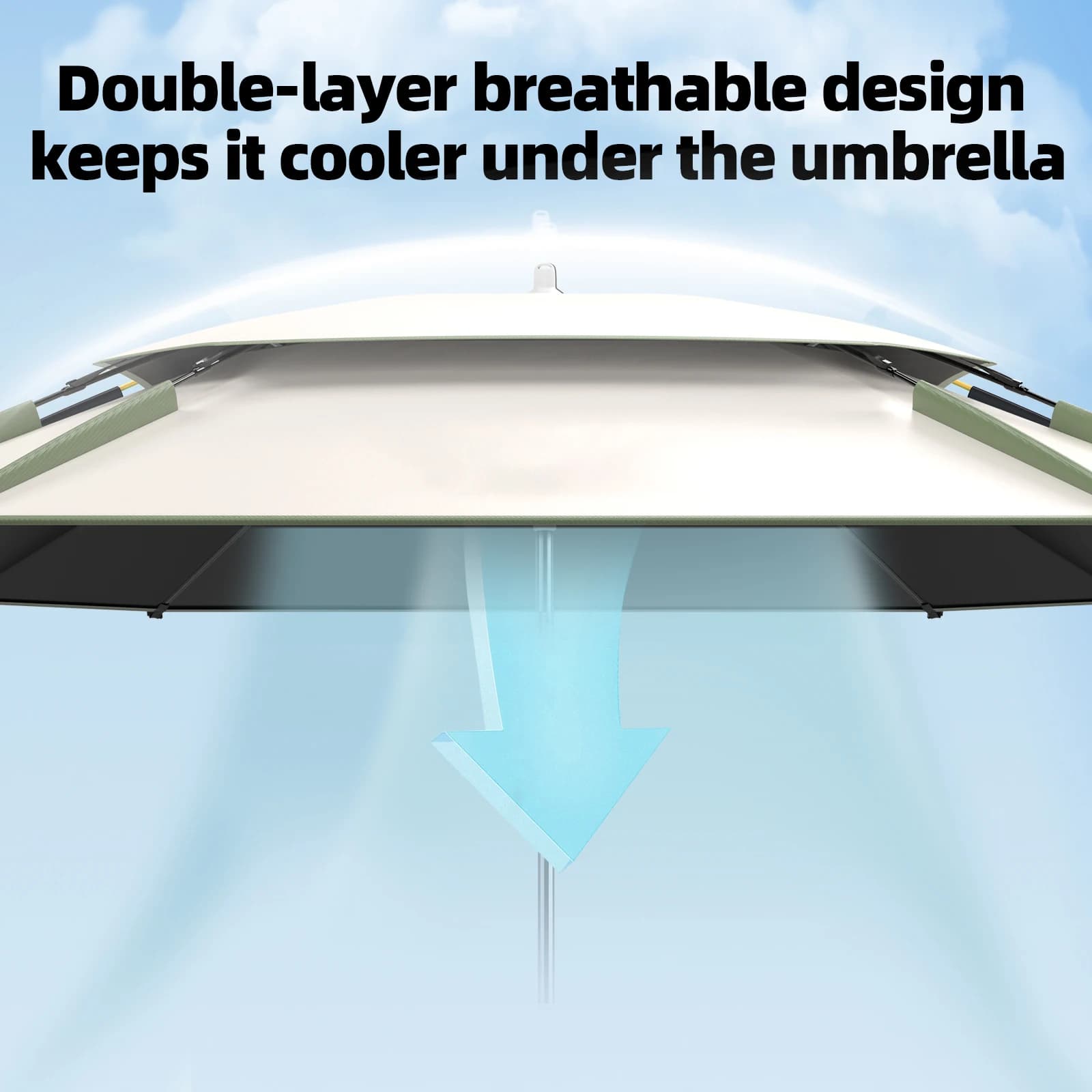 Parapluie pêche UPF50+ colle noire 360° réglable pliable portable housse protection solaire