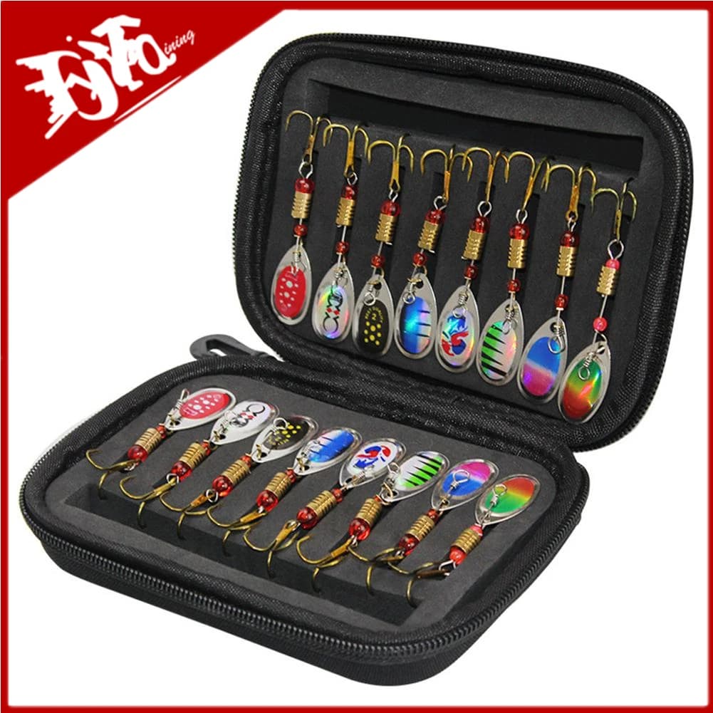 Set de 16 cuillères métalliques spinner pour brochet - Leurres wobblers et crankbaits complets