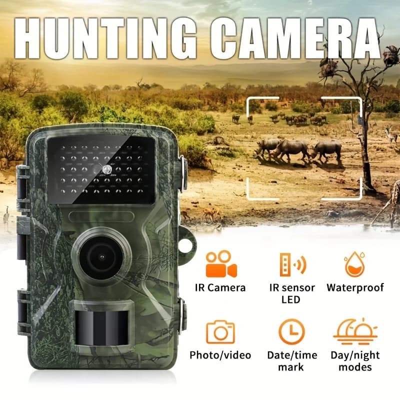 Caméra de chasse infrarouge vision nocturne extérieure - Piège photo détection mouvement pour surveillance faune
