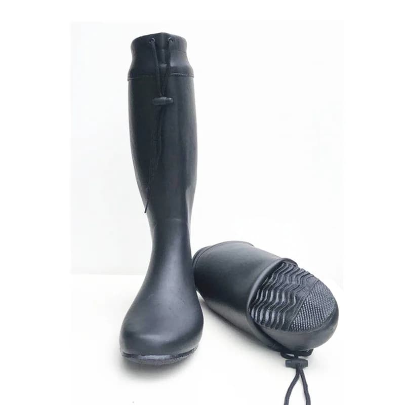 Bottes de pêche pliables waterproof légères - Chaussures aquatiques hautes en caoutchouc