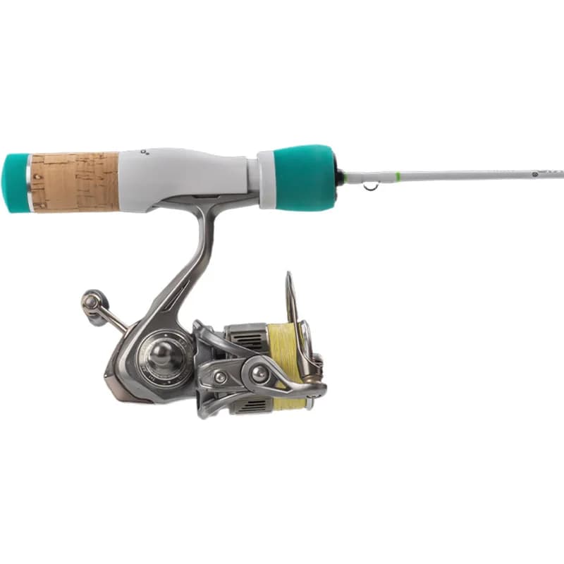 Canne à pêche glace carbone 64cm DEUKIO ultra-légère portable 2 sections pour pêche hivernale