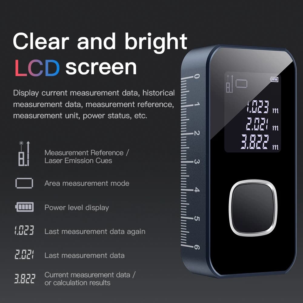 Télémètre laser intelligent 60m avec écran LCD pour pêche précise et mesures techniques