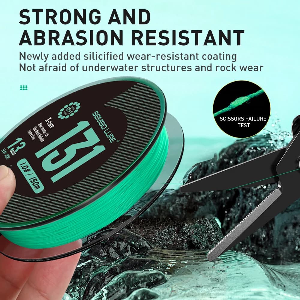 Ligne de pêche ZUKIBO Sembo 131 Braid Super Line X13 - Résistance nœud supérieure et anti-usure