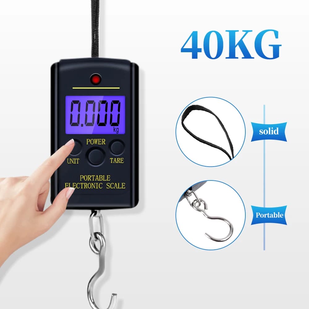 Mini balance numérique pêche 40kg portable poche - Pèse-bagages balance romaine précise 10g