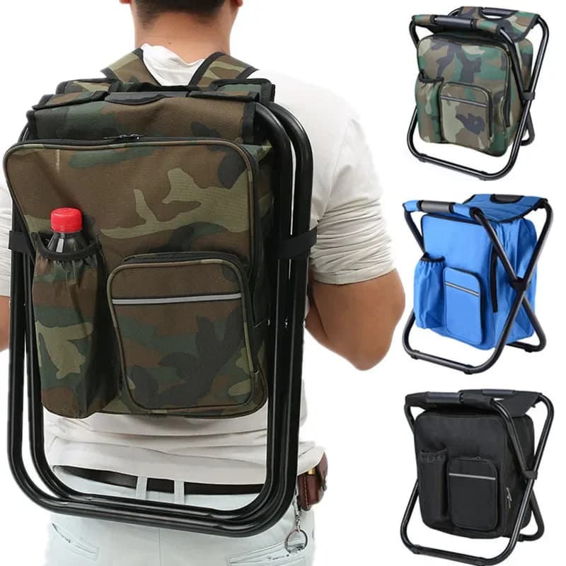Sac à dos chaise de pêche 2 en 1 pliable et résistant pour chasse et escalade