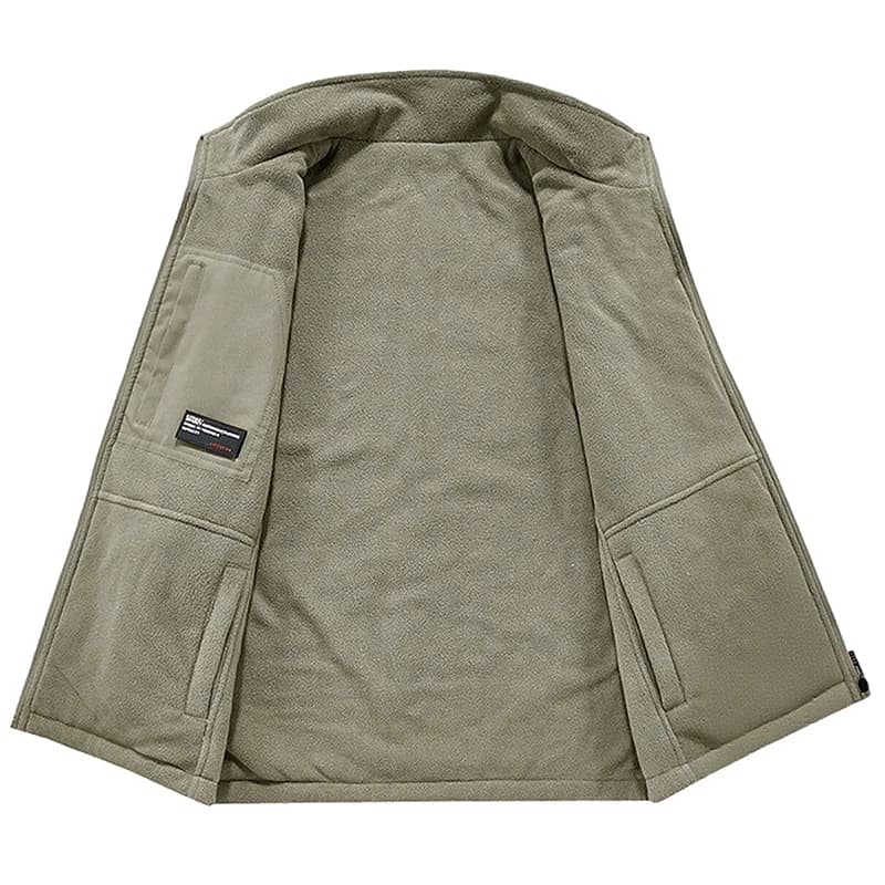 Veste polaire double face pêche hiver - Gilet chauffant coupe-vent photographe pêcheur extérieur
