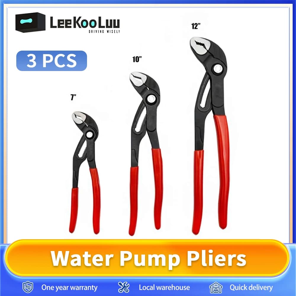 Set de 3 pinces ajustables pour tuyaux d'eau - Outils multifonctionnels de plomberie pour usage domestique