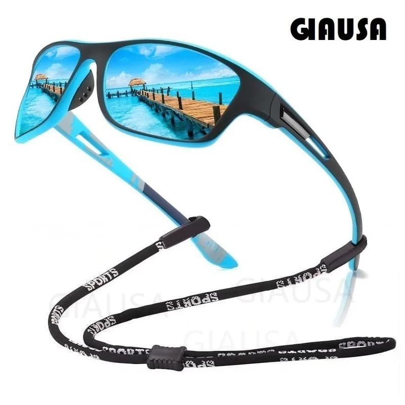 Lunettes de pêche polarisées pour hommes et femmes avec chaîne pour conduite et randonnée