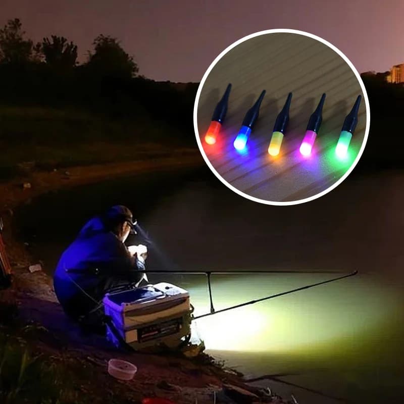 5 pièces lumière flottante à queue luminescente LED pour la pêche, avec changement de couleur et tête épaisse