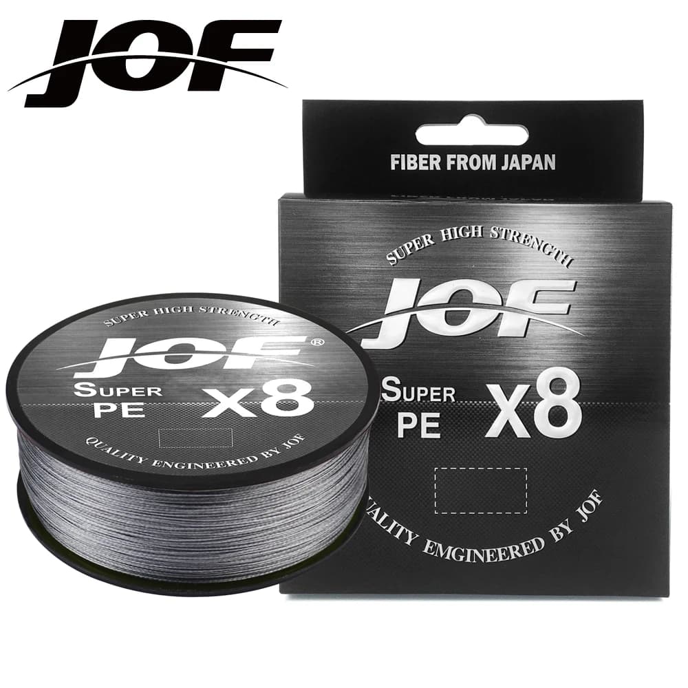 Ligne de pêche PE multifilament JOF 8 brins 500m pour carpe et mer, résistance 15 à 100LB