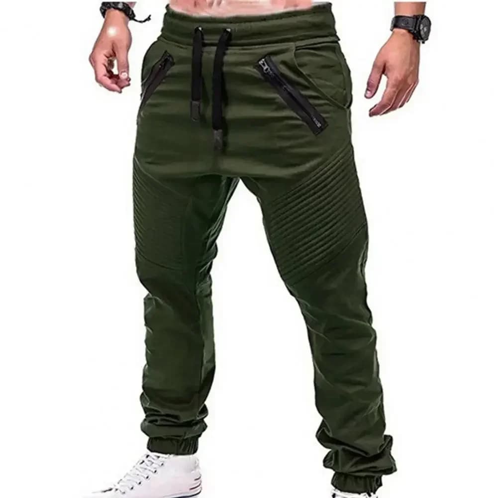 Pantalon printemps automne homme réglable cordon pêche poches ajustables slim fit rayé jogging