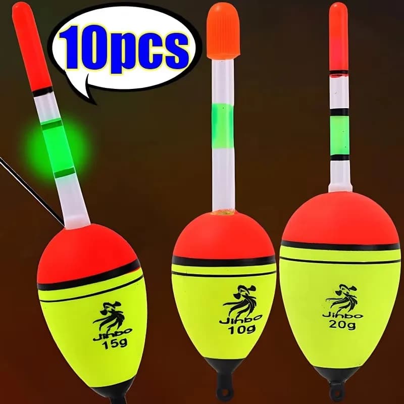 Lumineux EVA Flotteur de Nuit pour Pêche en Mer, Bouchon Fluorescent 10g 15g 20g