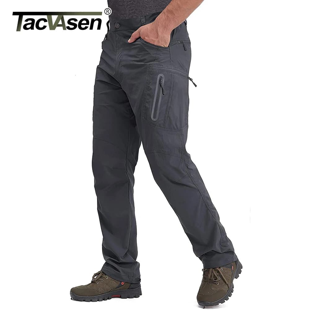 Pantalon pêche TACVASEN été léger nylon séchage rapide - Randonnée cargo travail multi-poches