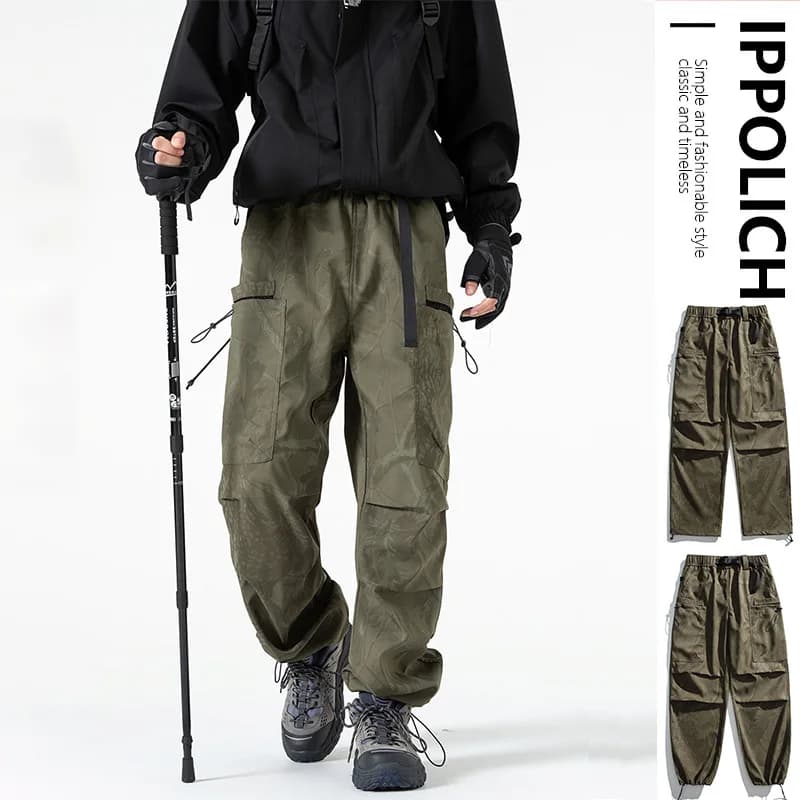 Pantalon cargo camouflage homme automne - Pêche randonnée imperméable coupe-vent style américain