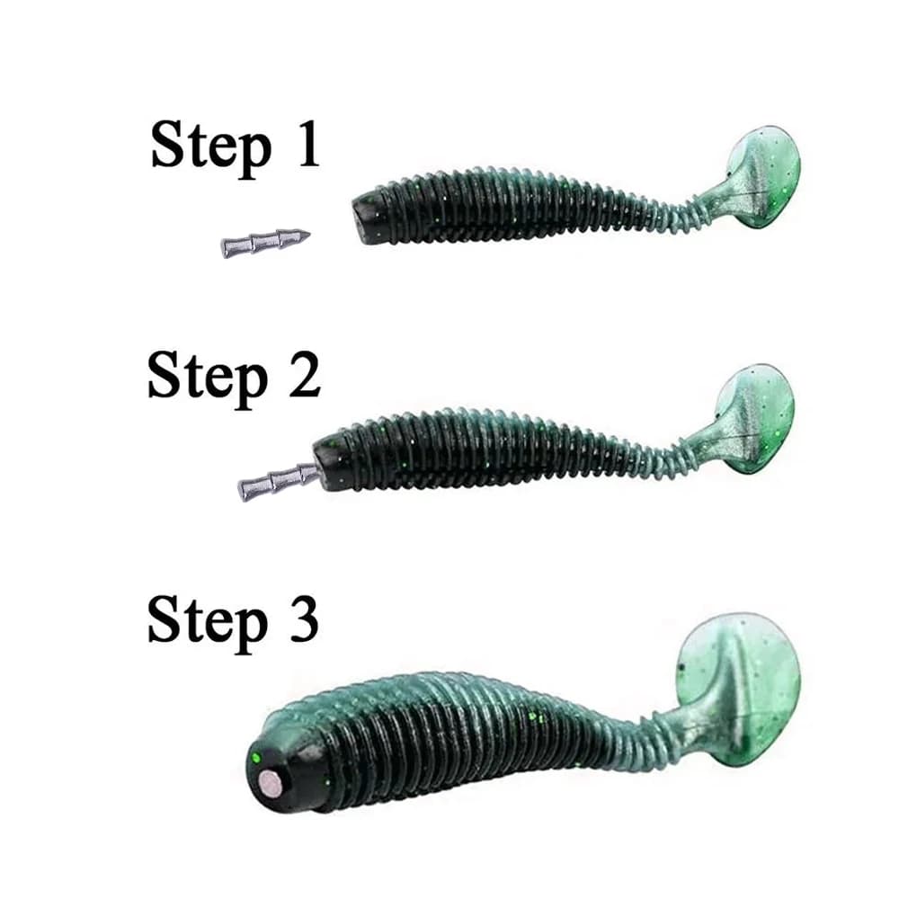 Plombs d'ancrage pour leurres souples, 10 pièces 0.03/0.05/0.08 oz pour pêche aux vers et softbaits