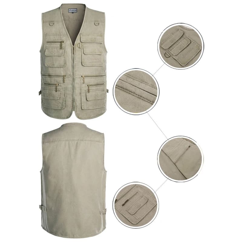 Veste de pêche multi-poches respirante pour le printemps et l'automne, outil multifonction outdoor