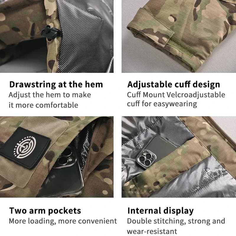 Tenue hiver chasse pêche camouflage épaisse imperméable - veste pantalon tactique résistant