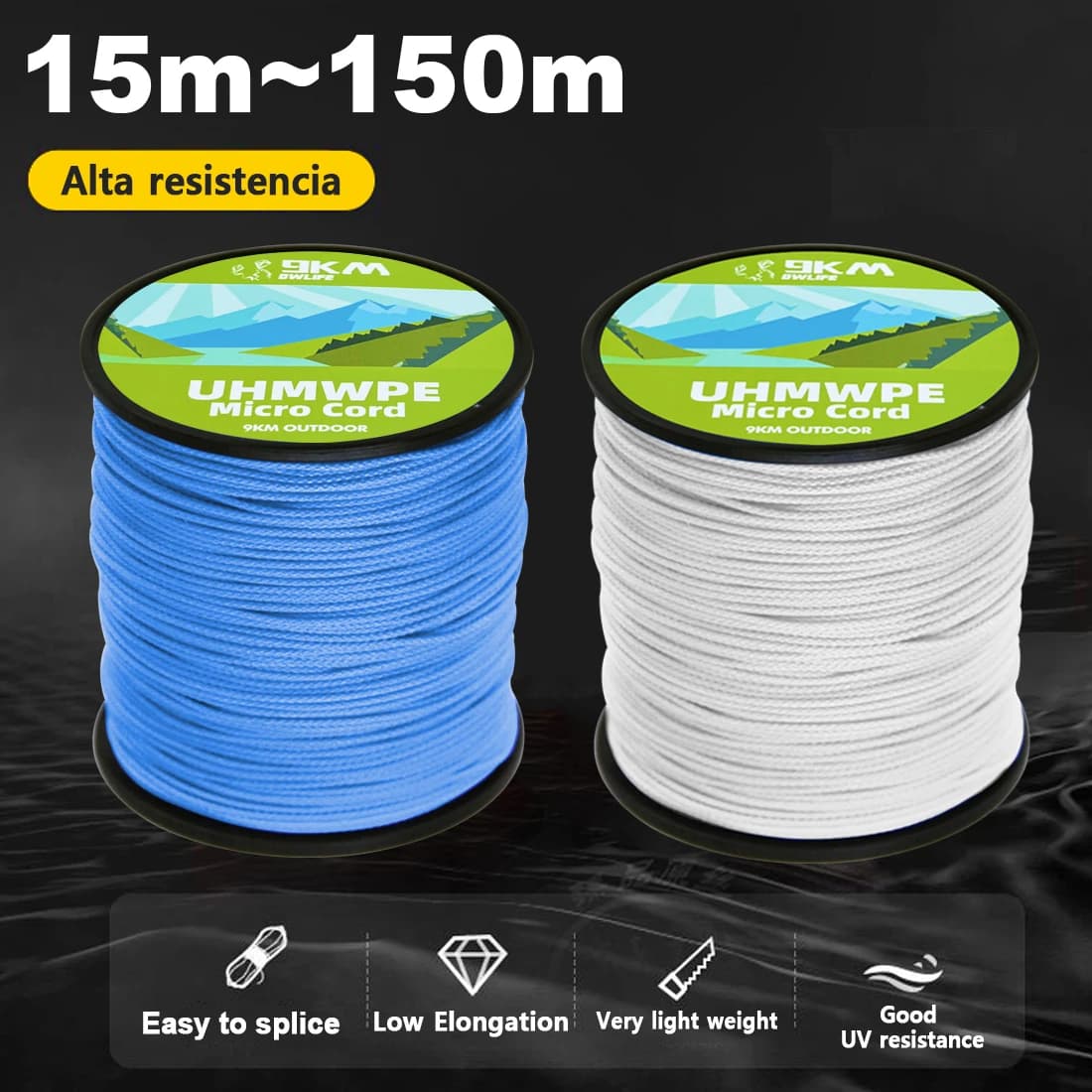 Corde de pêche UHMWPE Dyneema 45KG à 340KG remplacement ligne bas élongation résistance abrasion