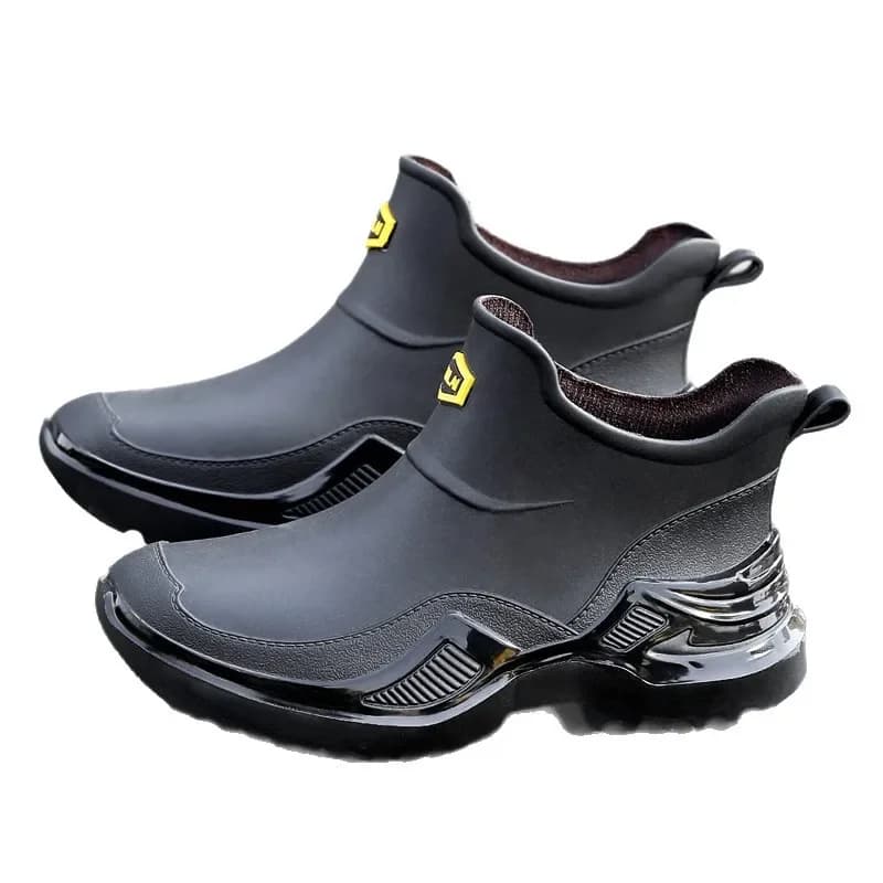 Bottes de pluie sportives courtes homme antidérapantes en PVC pour pêche active et confort