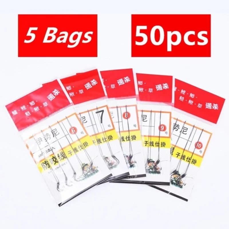 5 hameçons doubles robustes avec sous-ligne pour la pêche, lot de 5 pièces - accessoires montés