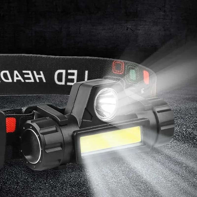 Lampe frontale pêche étanche légère rechargeable LED magnétique camping vélo