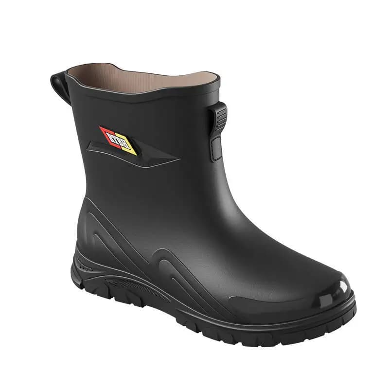 Bottes de travail mi-mollet polaire homme imperméables antidérapantes pêche PVC