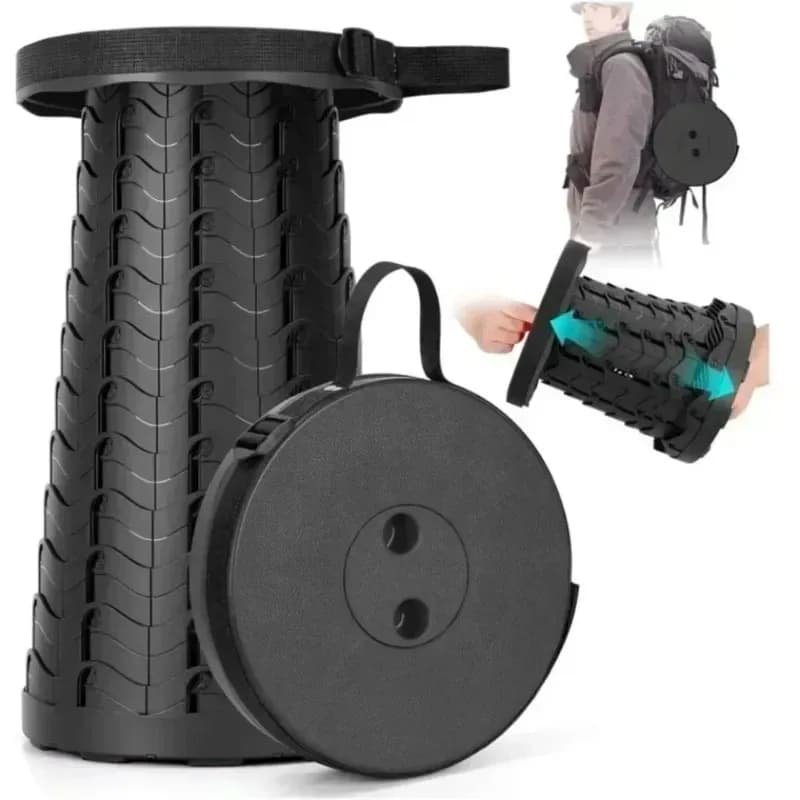 Tabouret pliant voyage portable réglable - Siège train queue rangement compact extérieur