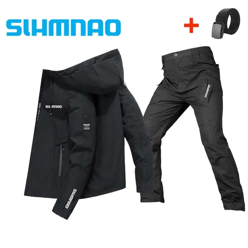 Ensemble pêche capuche printemps automne coupe-vent imperméable randonnée vélo pantalon tactique