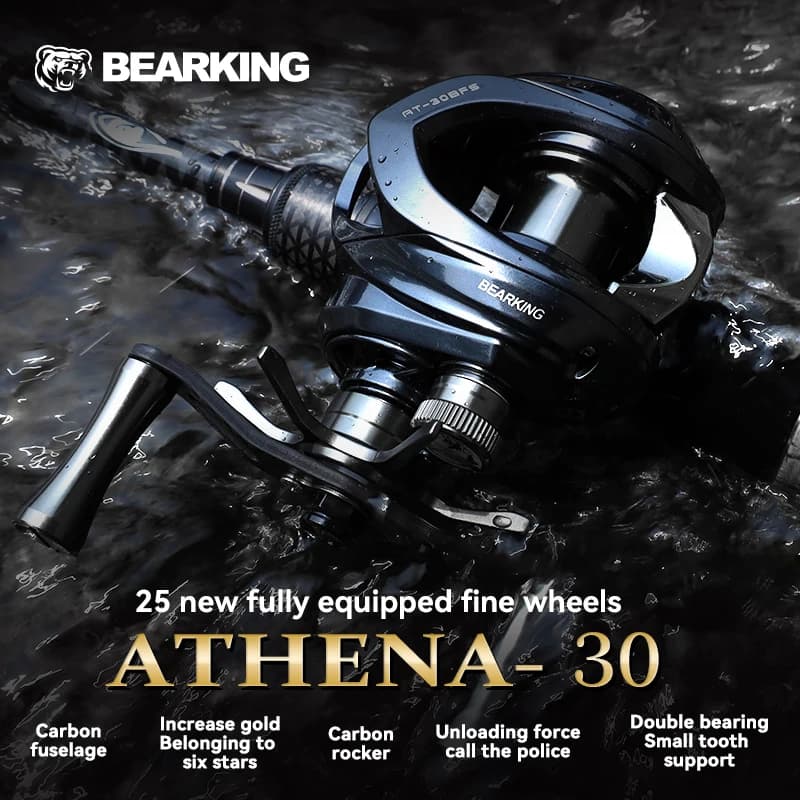 Moulinet micro goutte BEARKING Athena 2025 133g - Bras carbone court pour pêche ultra-légère précise