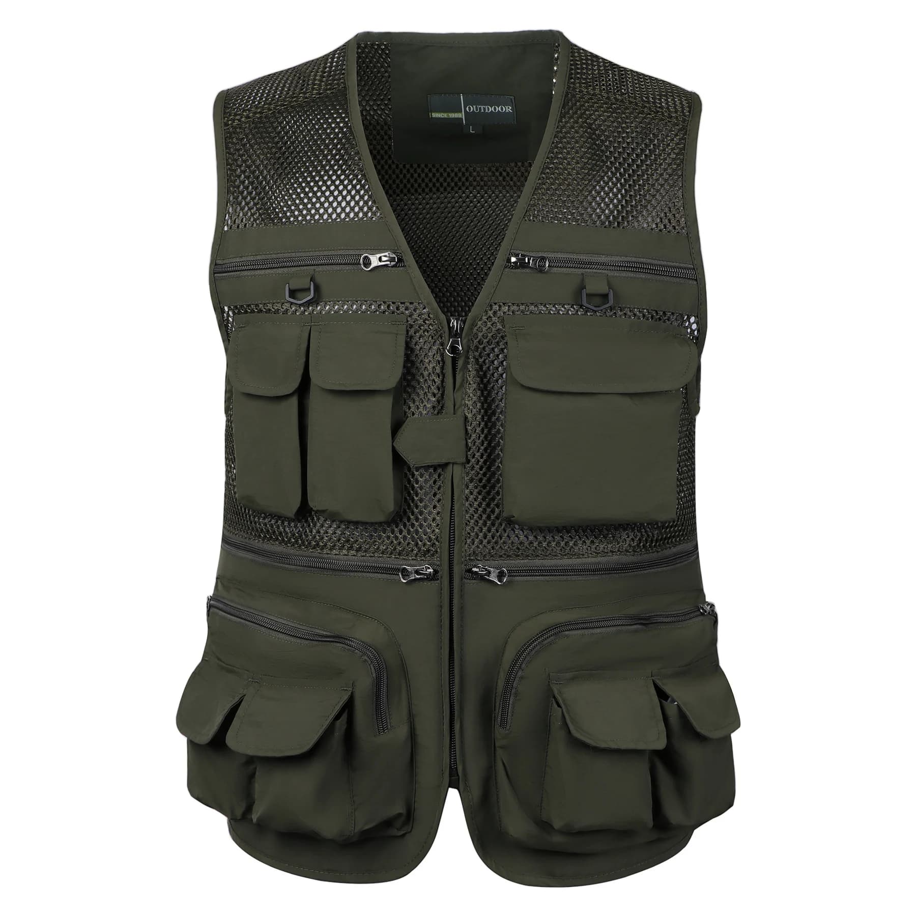 Veste tactique homme pêche été sans manches multi-poches mesh respirant veste de travail gilet