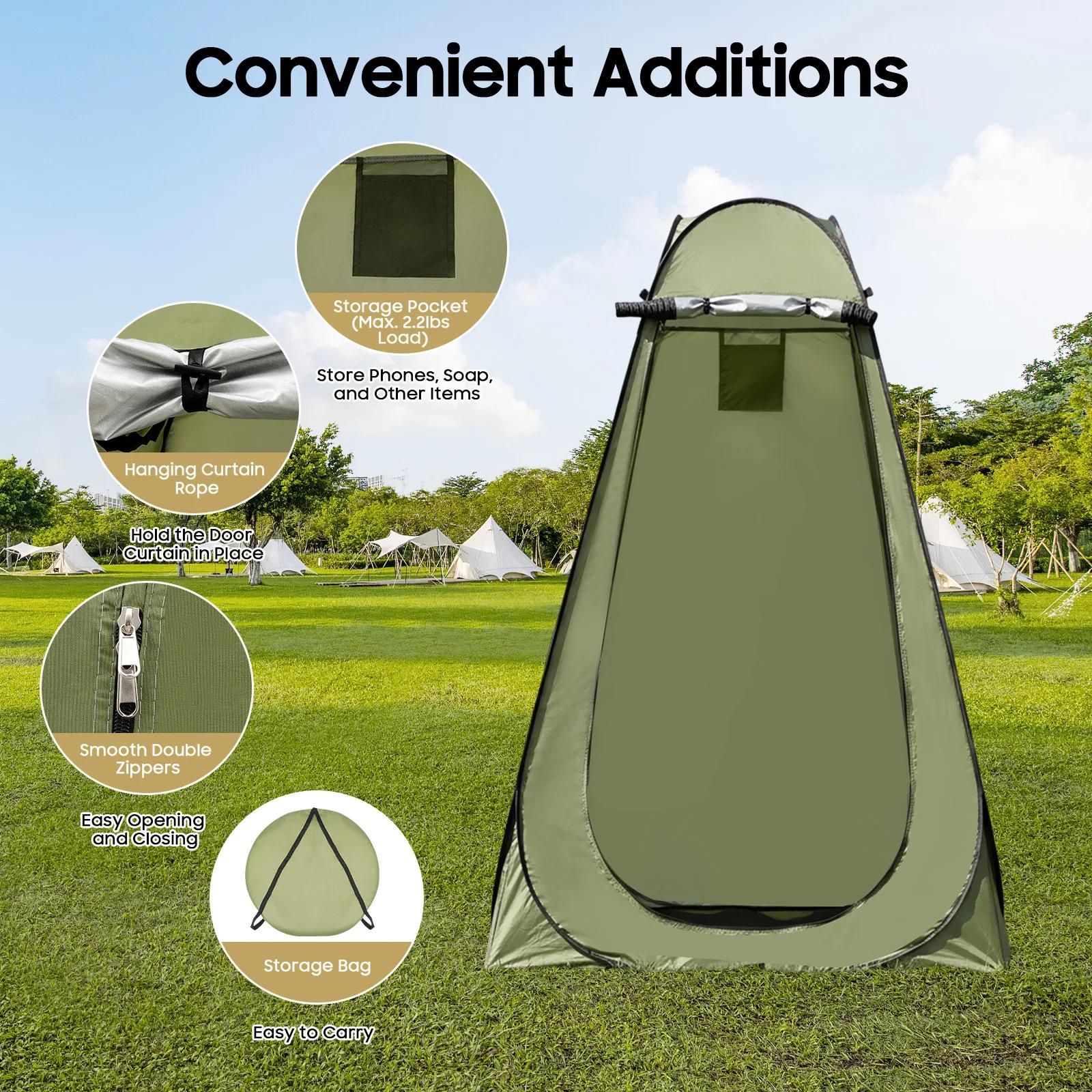 Toilette portable tente pêche imperméable - Abri intimité 1.2x1.2x1.9m pour camping