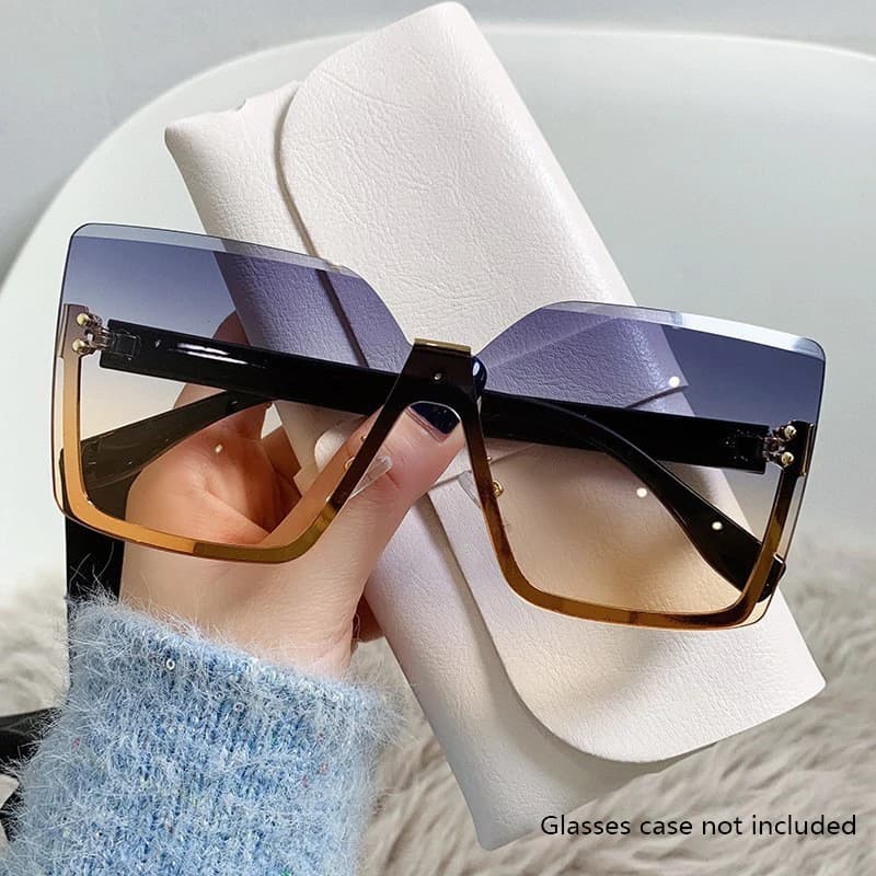 Lunettes de soleil mi-monture métal style européen pour femme - Protection UV pêche mode