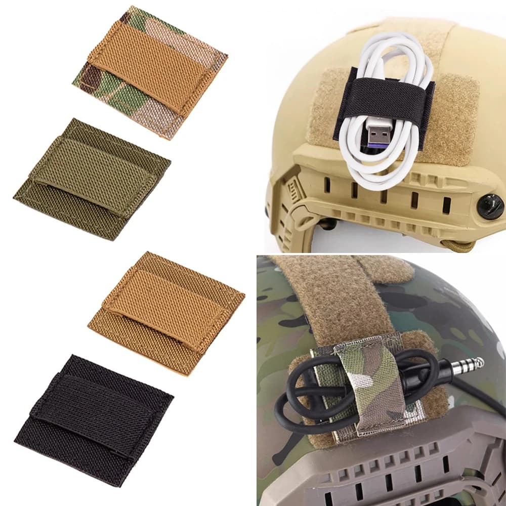 2PCS strap élastique organisation câble intercom casque pêche avec stickers velcro pour fixation