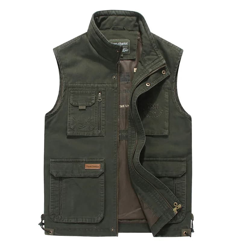 Veste sans manches homme automne tactique photographe multi-pockets coton décontractée grande taille