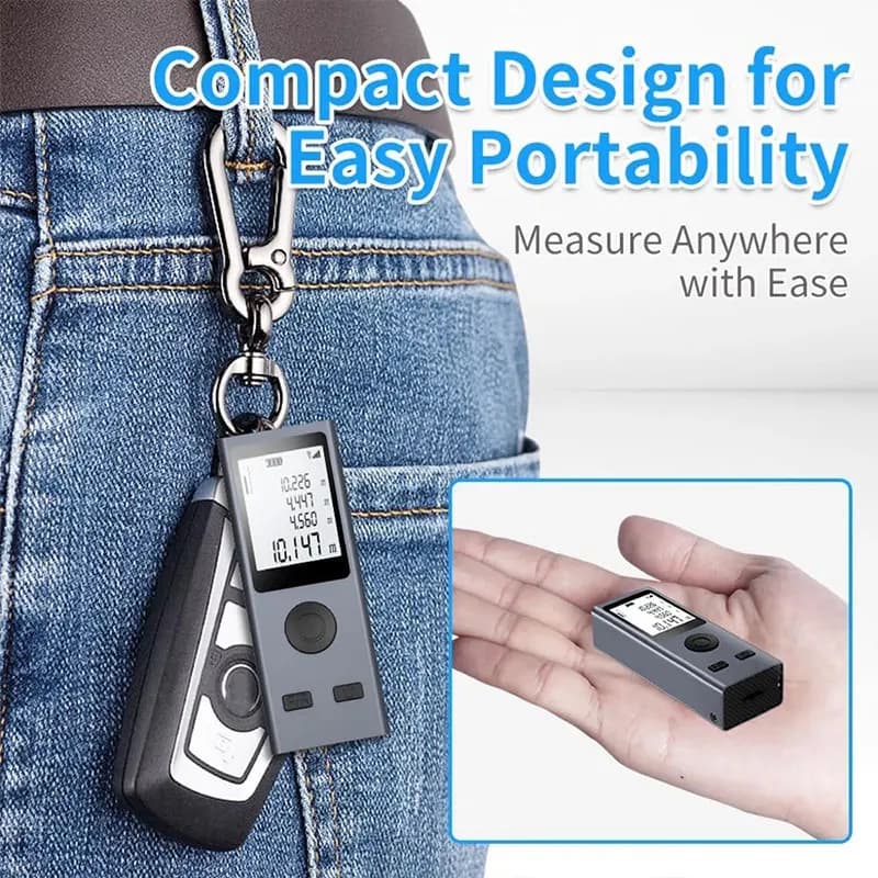 Mini télémètre laser rechargeable USB - Mesure 30/50/60 mètres en alliage d'aluminium pour pêche