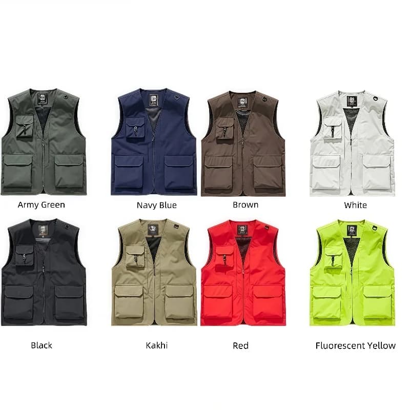 Veste de pêche homme 2025 respirante multi-poches, design vestiaire sportif pour photographe extérieur