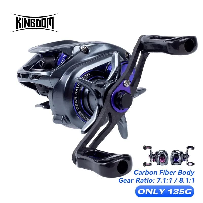 Moulinet Baitcasting Kingdom 135g Ultra Léger pour pêche légère avec bobine shallow 4kg