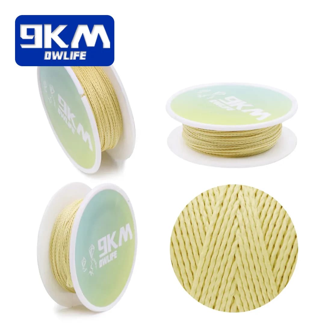 Fil de pêche Kevlar 100 à 1500lb résistant à l'abrasion pour kite et survie outdoor 0.8 à 3.5mm