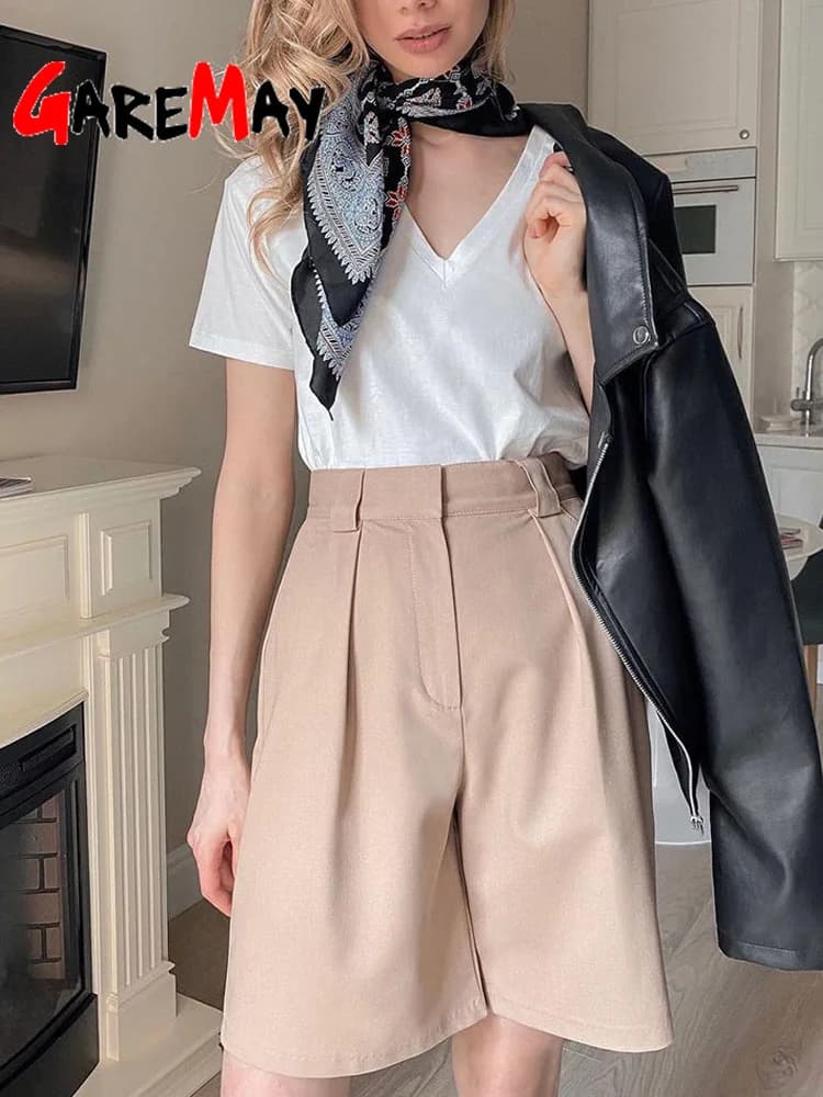 Shorts de pêche femme été 2025 taille haute classique, longs et amples pour pêche confortable au bord de l'eau