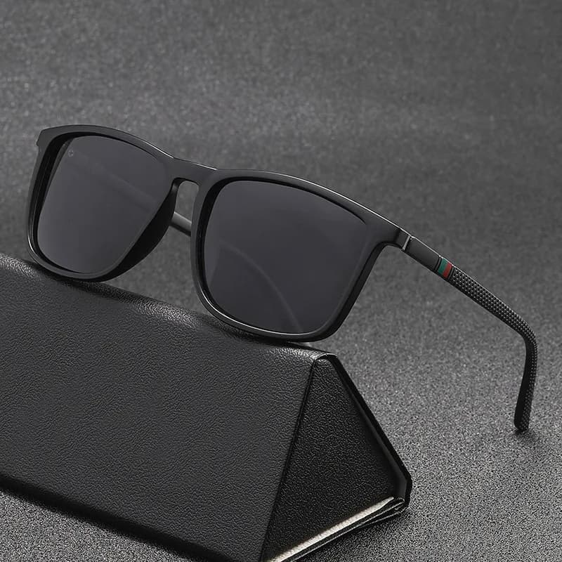 Lunettes de soleil polarisées classiques pêche extérieur - grande monture carrée homme femme conduite