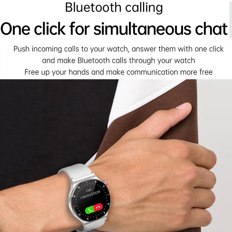 Montre connectée sport GPS ECG PPG Bluetooth NFC étanche compatible iOS Android homme 2025