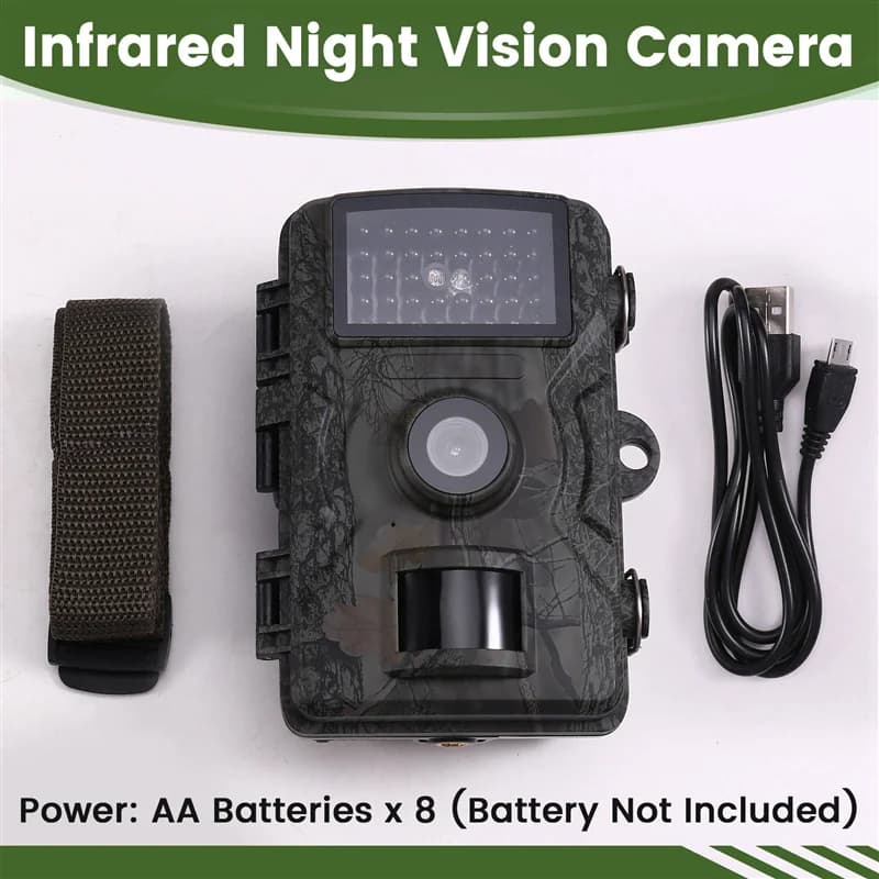 Caméra de chasse vision nocturne infrarouge écran 2.0" TFT HD 1920x1080p IP66 étanche surveillance faune