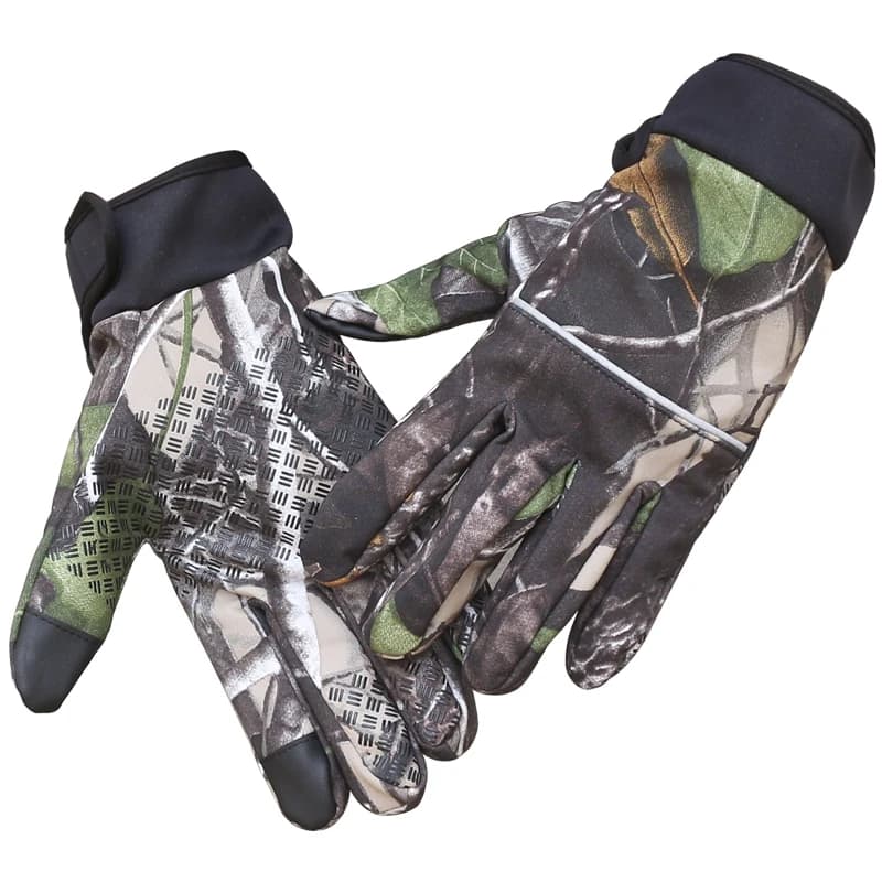 Gants camouflage homme anti-dérapants - Pêche, vélo et sports outdoor avec compatibilité écran tactile